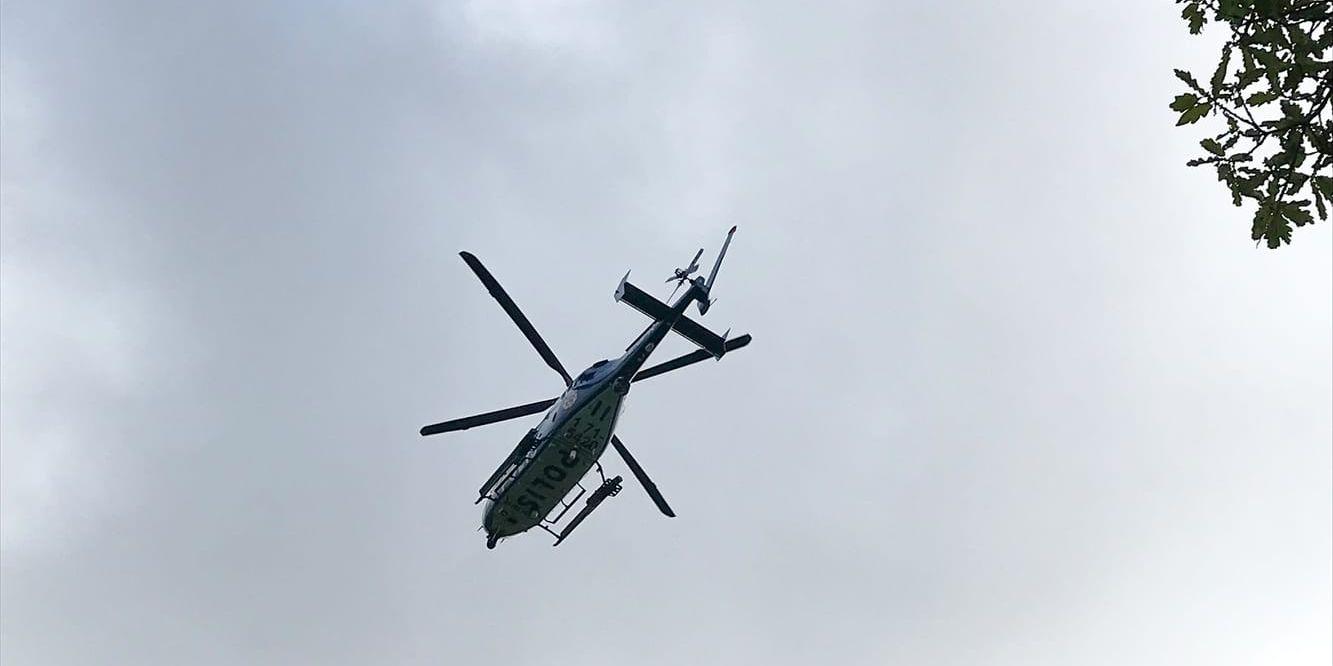 Polisen har sökt efter den försvunna mannen med helikopter. Arkivbild. 