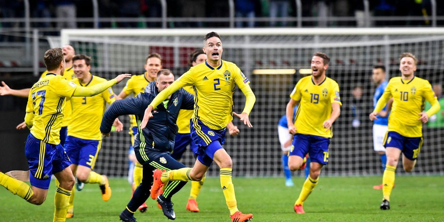 Fotbollslandslaget, som överraskande kvalat in till VM, var med i diskussionerna om Bragdguldet. Arkivbild.