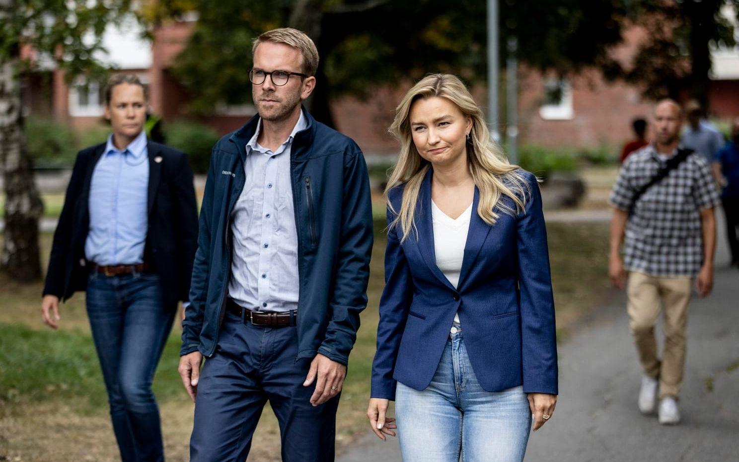 Kristdemokraternas partiledare Ebba Busch (KD) och gruppledaren Andreas Carlson.