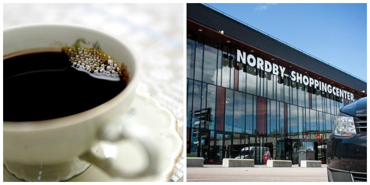 Kaffemisshandel. På måndagen kastade en man varmt kaffe på en anställd på Nordby Shoppingcenter.