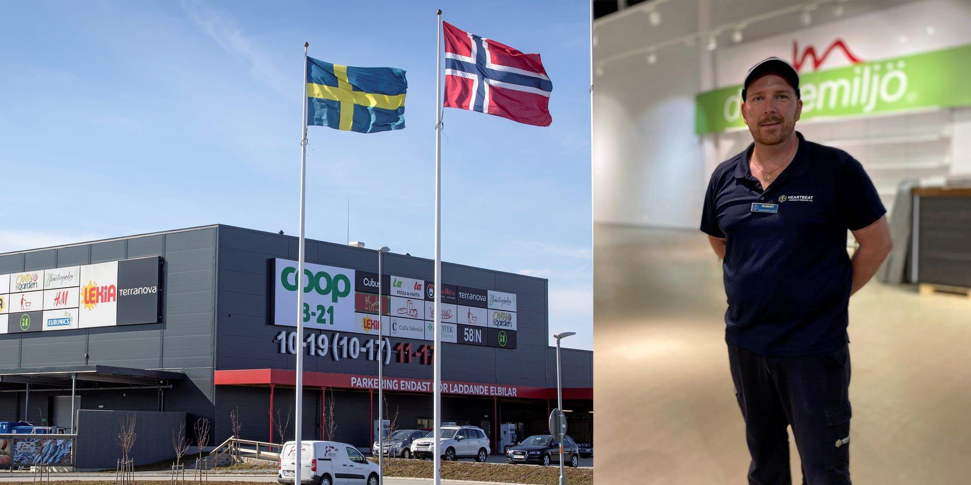 Robert Sjöholm, vd för Heartbeat som vaccinerar på Tanum shoppingcenter. 