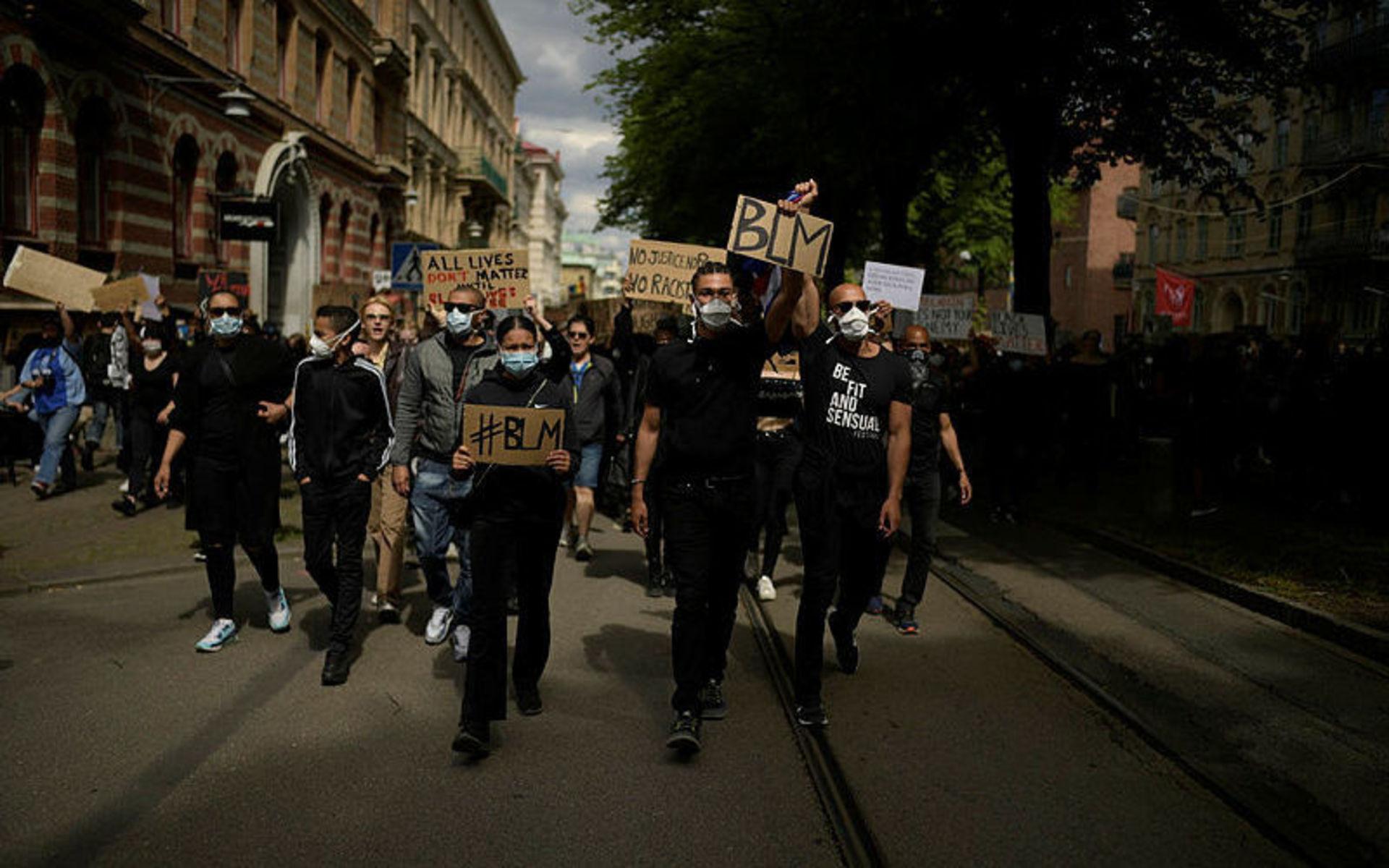 Efter demonstrationen gick ett tåg genom stora delar av centrala Göteborg.