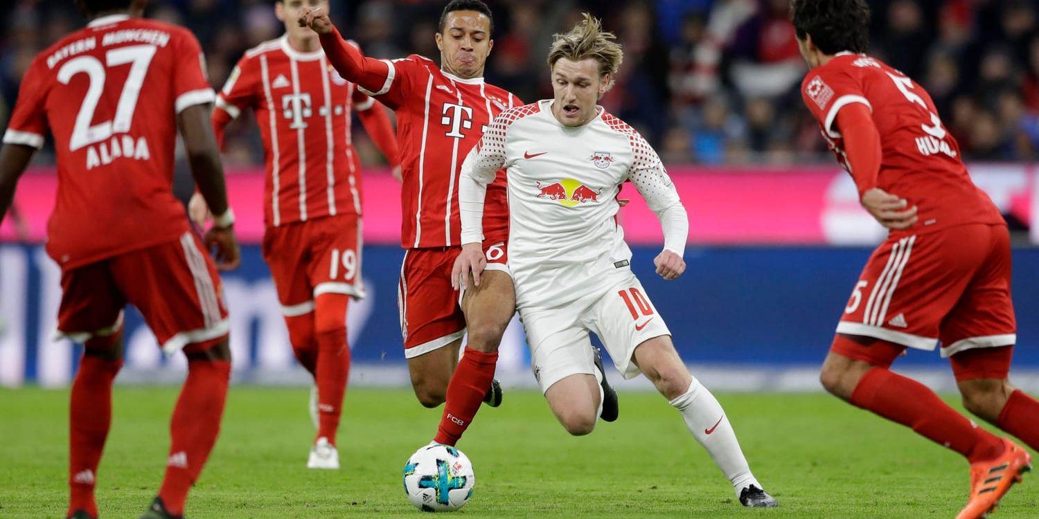 Emil Forsberg levererade en assist när Leipzig vände och vann mot Hannover. Arkivbild.